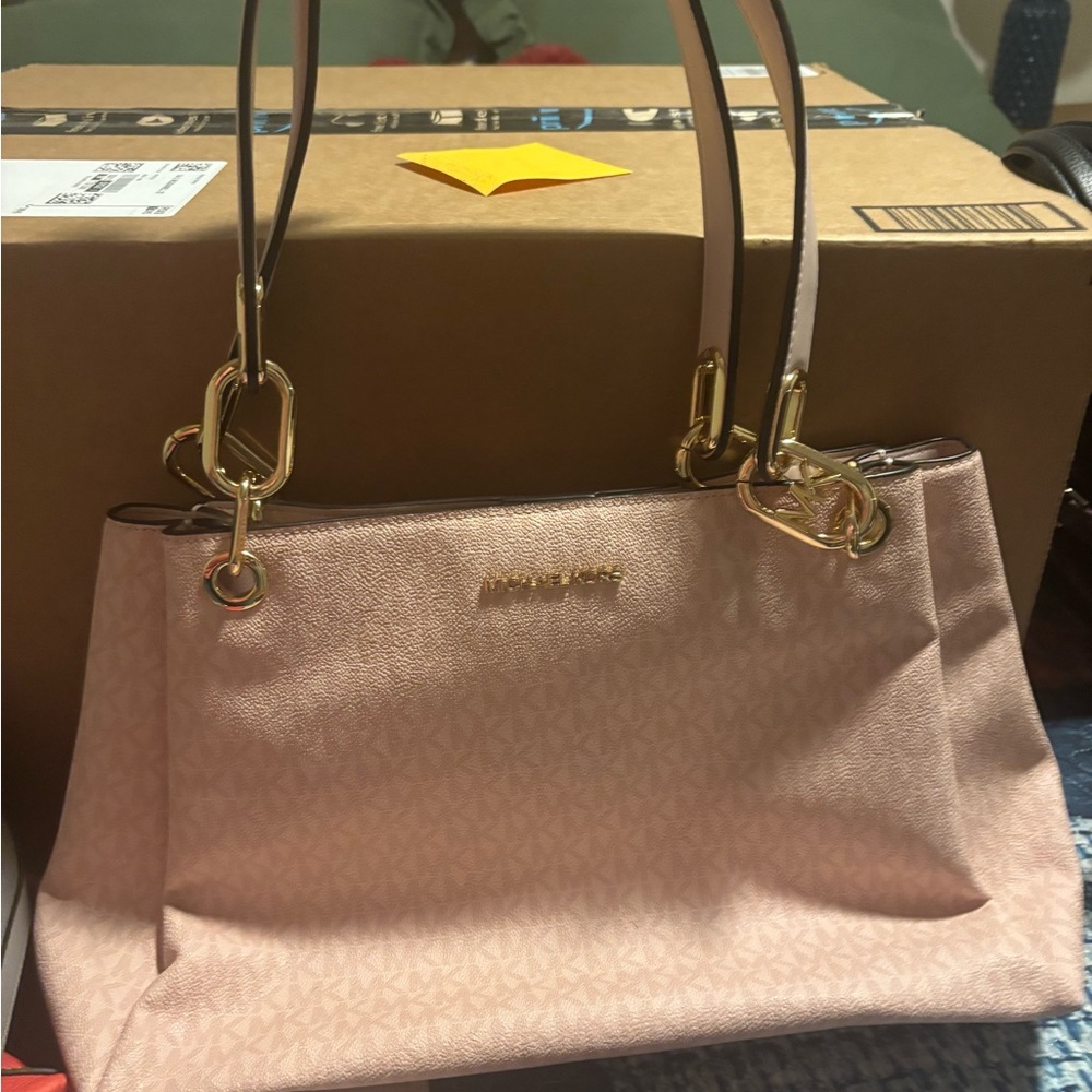 Michael Kors Pink Shoulder Bag with Textured Design